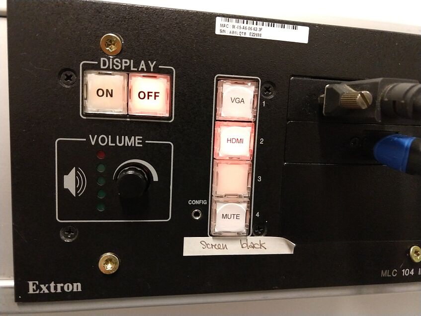 An AV unit control panel.